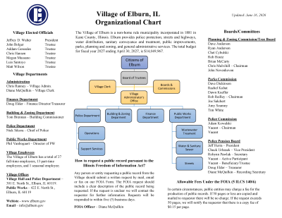 Village Wide Organizational Chart and Information